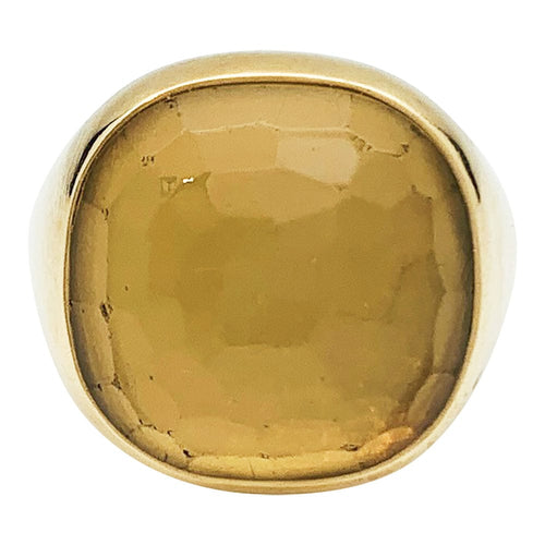 Bague 53.5 Bague Pomellato "Cipria" en or jaune et quartz lemon. 58 Facettes 30548