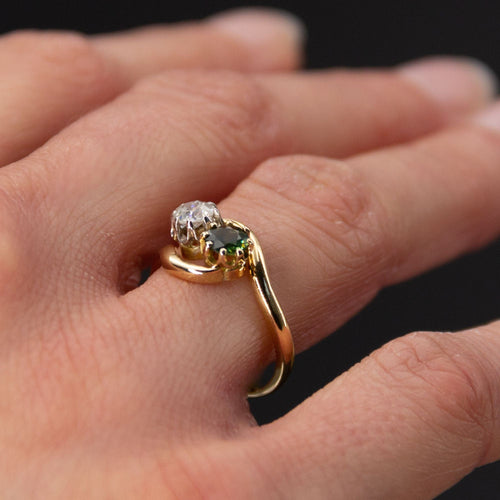 Bague 50 Bague toi et moi saphir vert diamant 58 Facettes 20-403-48