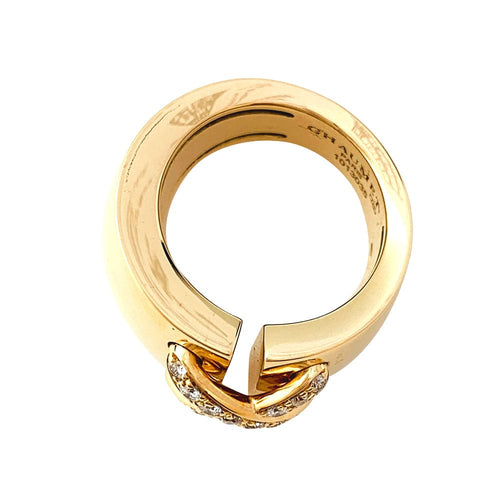 Bague 51 Bague Chaumet, "Liens" grand modèle, or jaune, diamants. 58 Facettes 29934