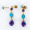 Boucles d'oreilles Boucles d'oreilles améthystes turquoises 58 Facettes 15-272