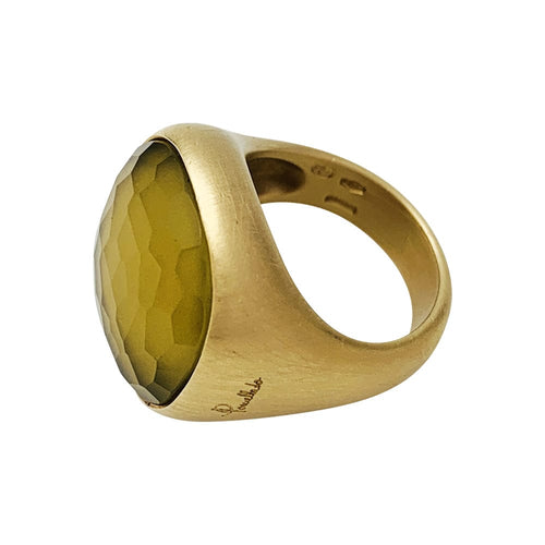 Bague 50 Bague Pomellato "Cipria" en or jaune et quartz lemon. 58 Facettes 30094