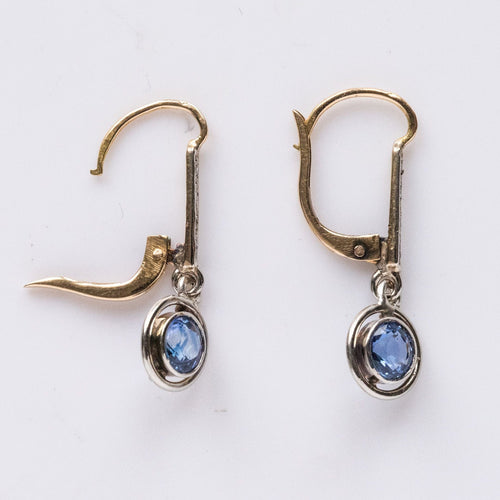 Boucles d'oreilles Boucles d'oreilles anciennes saphirs et diamants 58 Facettes 20-397