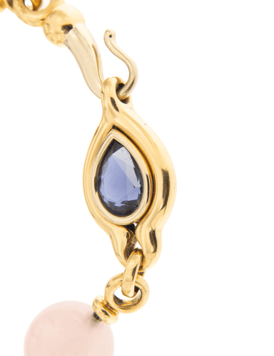 Collier Poiray - Long Collier en or jaune, boules de quartz rosette et tanzanite 58 Facettes