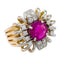 Bague 53.5 Bague 1950 en or rose, platine, diamants et rubis. 58 Facettes 30117