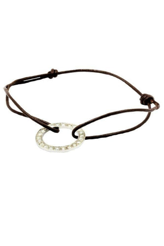 Bracelet Bracelet cuir cercle diamanté 58 Facettes 8241