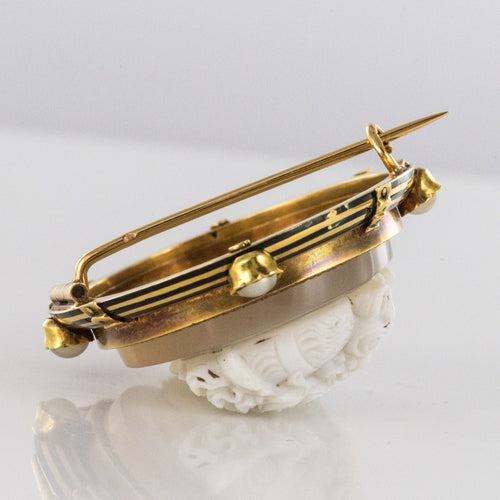 Broche Broche ancienne Camée sur Agate et Perles fines 58 Facettes 99-327