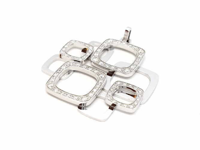 Pendentif Dinh Van Pendentif Impression Or blanc Diamant 58 Facettes 00036GD