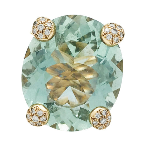 Bague 51 Bague Christian Dior "Miss Dior" en or jaune, béryl vert et diamants. 58 Facettes 25581-1