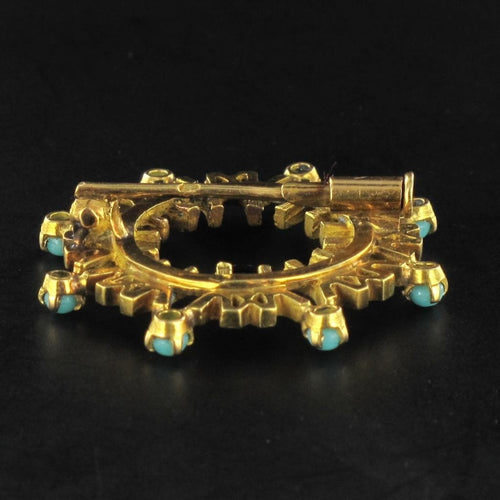 Broche Broche en or et turquoises 58 Facettes 13-266-8089013