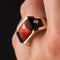 Bague 54 Bague corail onyx et diamants 58 Facettes 17-357-54-1