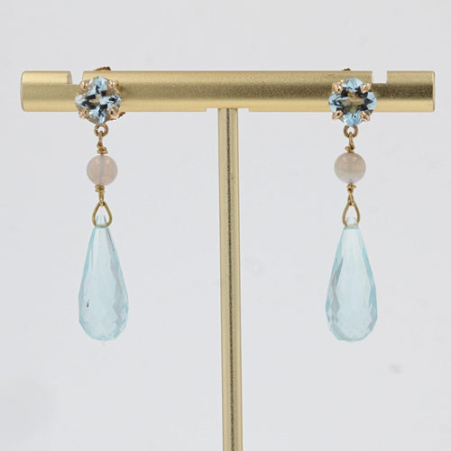 Boucles d'oreilles Pendants d'oreilles aigue-marines et opales 58 Facettes 21-207