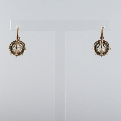 Boucles d'oreilles Boucles d'oreilles ancienne dormeuse or rose diamants 58 Facettes 17-042