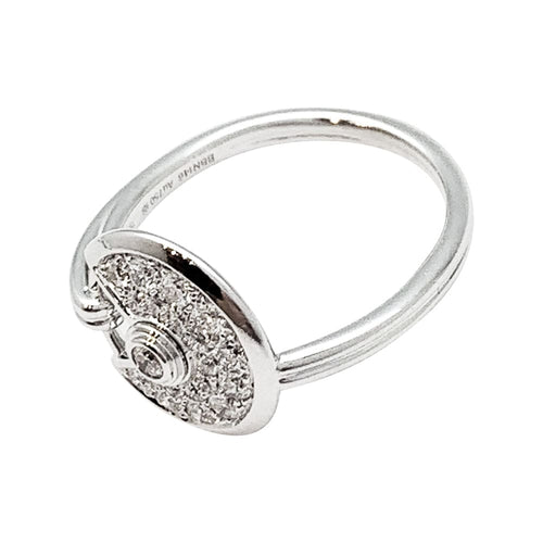 Bague 46 Bague Cartier "Amulette" or blanc et diamants 58 Facettes 30300