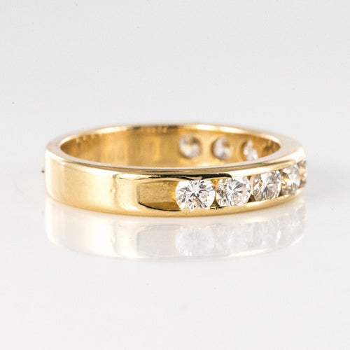 Bague 52 Demi alliance or jaune diamants 58 Facettes 20-257-48
