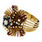 Bague 49 Bague vintage or jaune, saphirs, rubis et diamants. 58 Facettes 30503