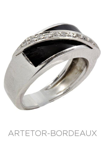 Bague 51 Bague onyx et diamants 58 Facettes 28901