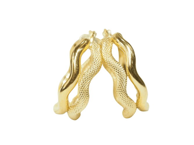 Boucles d'oreilles Boucles d'oreilles créoles double tube en or jaune 58 Facettes 19452
