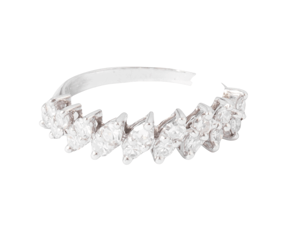 Bague Demie alliance en or gris et diamant 58 Facettes
