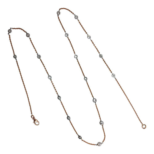 Collier Collier gouttière en or rose et blanc, diamants. 58 Facettes 27764