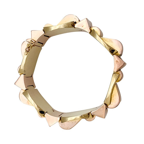 Bracelet Bracelet tank en or jaune et or rose. 58 Facettes 29818