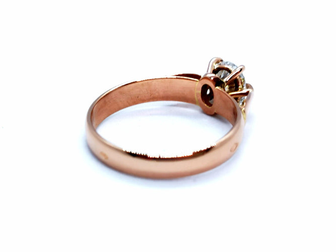 Bague 54 Bague Solitaire Or rose Diamant 58 Facettes 997149CN