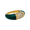 Bague 47 Bague Van Cleef & Arpels modèle "Philippine" or jaune, brillants et agate verte. 58 Facettes 30226