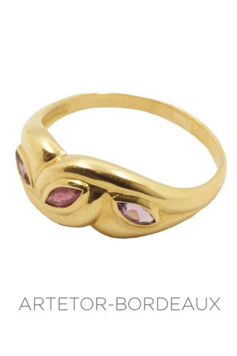 Bague 56 Bague moderne pierres fines et rubis 58 Facettes 3501