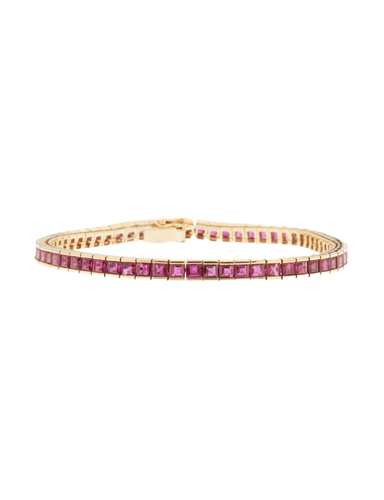 Bracelet Bracelet Ligne en or jaune et rubis naturels 58 Facettes
