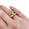 Bague 52 Bague toi et moi en or jaune et péridots. 58 Facettes 30392