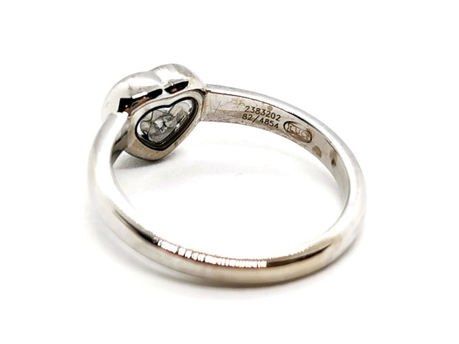 Bague 54 Chopard Bague Coeur Happy Diamonds Or blanc Diamant 58 Facettes 1160015CN