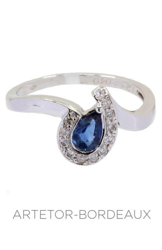Bague 53 Bague moderne saphir et diamants 58 Facettes 32031