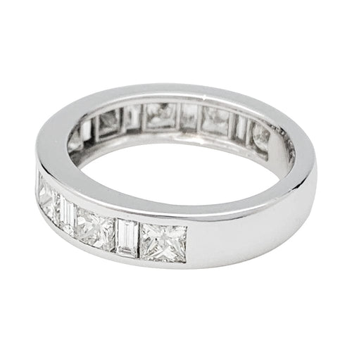 Bague 50 Alliance demi-tour diamants en or blanc. 58 Facettes 29811