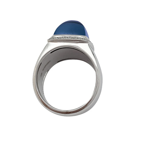 Bague 50 Bague Fred "Pain de sucre" en or blanc, topaze et diamants. 58 Facettes 30081
