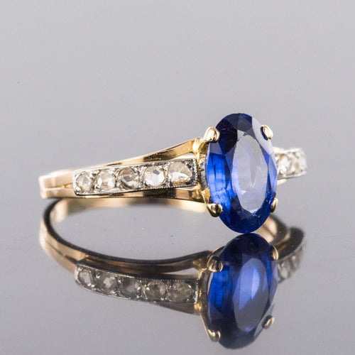 Bague 58 Bague ancienne saphir diamants 58 Facettes 20-092-52