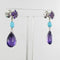 Boucles d'oreilles Boucles d'oreilles pendantes améthystes et turquoises 58 Facettes 17-302