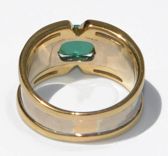 Bague Bague jonc or jaune, tourmaline et diamants baguettes 58 Facettes 0