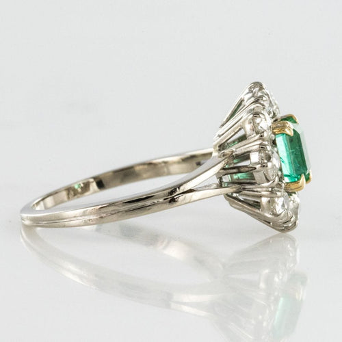 Bague 59 Bague marguerite émeraude et diamants 58 Facettes 19-317-51