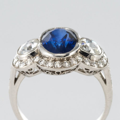 Bague 50 Bague Saphir et Diamants esprit art déco 58 Facettes 09-007-2344492-50