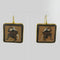 Boucles d'oreilles Boucles d'oreilles vermeil carrées Dieu à l'antique 58 Facettes RO047