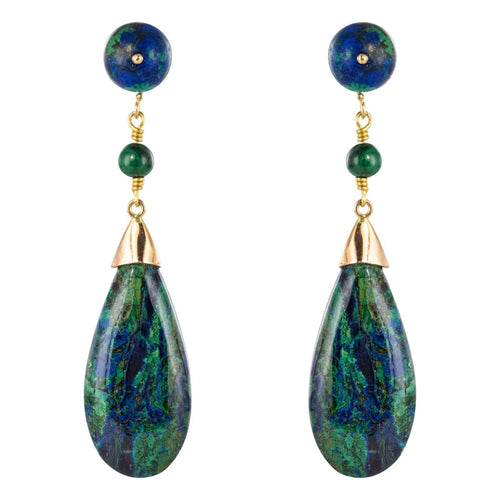 Boucles d'oreilles Boucles d'oreilles azurmalachites et malachites 58 Facettes 20-134