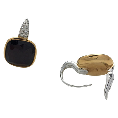 Boucles d'oreilles Boucles d'oreilles Pomellato "Sherazade" or jaune et blanc, grenat et diamants. 58 Facettes 27723