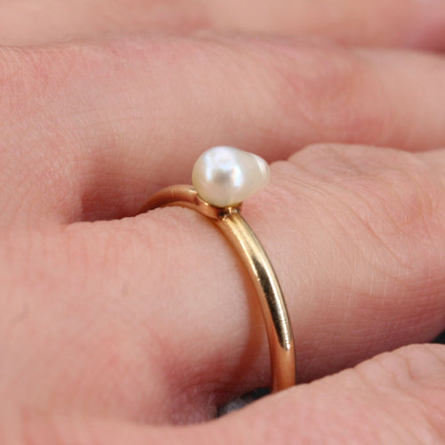 Bague 59 Bague ancienne Perle baroque 58 Facettes 17-155B-55