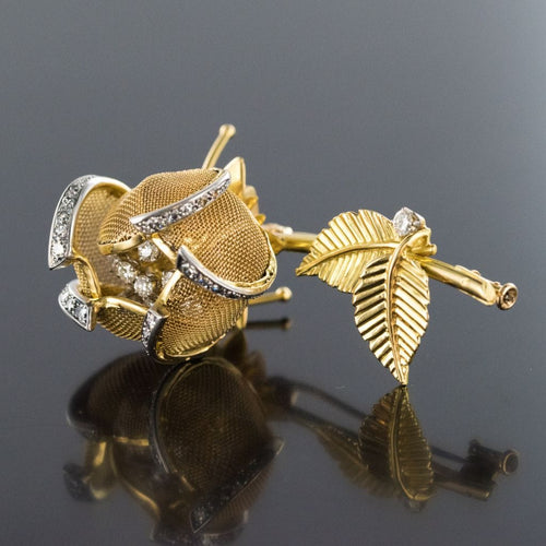 Broche Broche ancienne rose articulée et diamants 58 Facettes 00-136