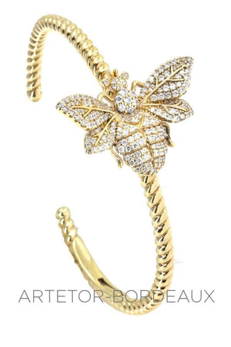 Bracelet Bracelet jonc ouvert vermeil "BumbleBee" 58 Facettes 35441