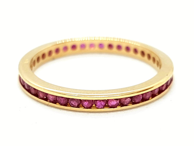 Bague 55 Bague Alliance Or jaune Rubis 58 Facettes 06276CD
