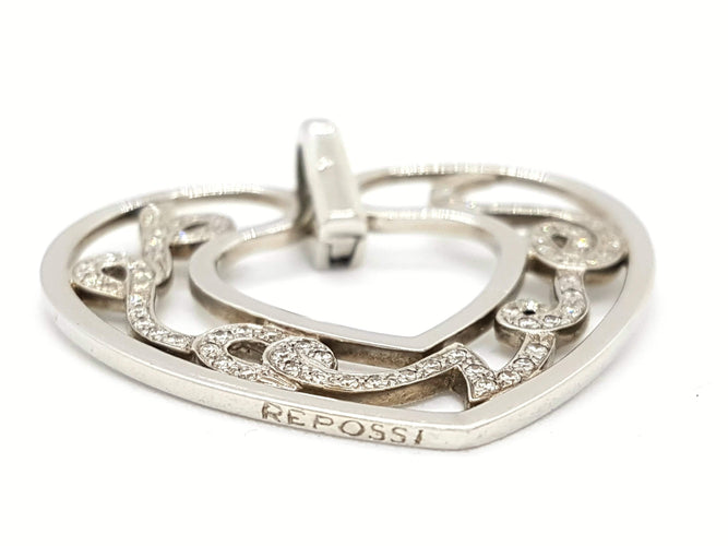 Pendentif Repossi Pendentif Love Or blanc Diamant 58 Facettes 00041GD