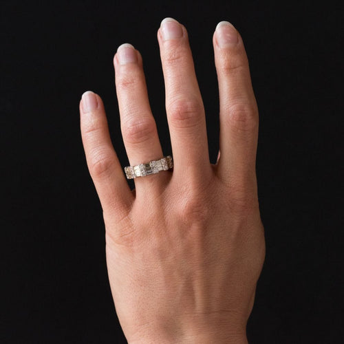 Bague 55 Alliance diamants baguettes et diamants brillants 58 Facettes 16-130-55