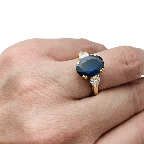 Bague 55 Bague Mauboussin saphir 3.44 cts et diamants. 58 Facettes 30158