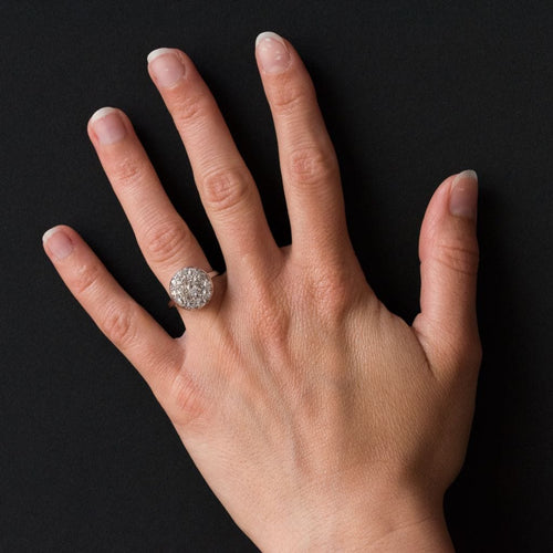 Bague 52 Bague ronde plate diamants taille ancienne 58 Facettes 19-289-55