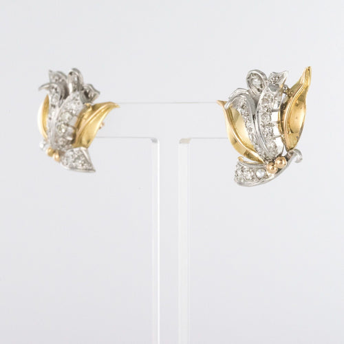 Boucles d'oreilles Boucles d'oreilles vintage fleurs diamants 58 Facettes 19-673